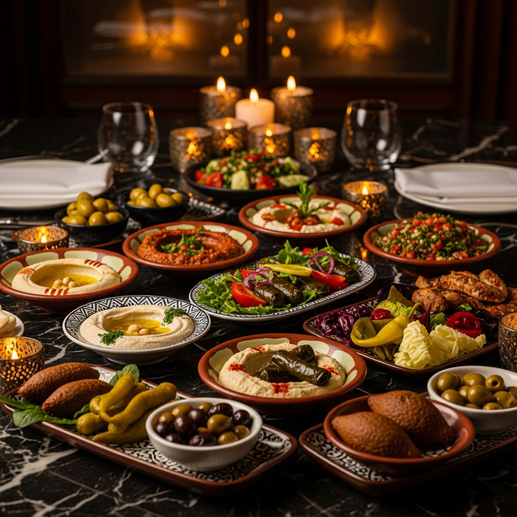 Syrian mezze and fresh dishes at Rozana Manchester